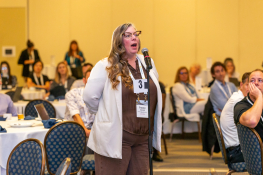 CVCC E.D. speaks during BCCC AGM policy debate
